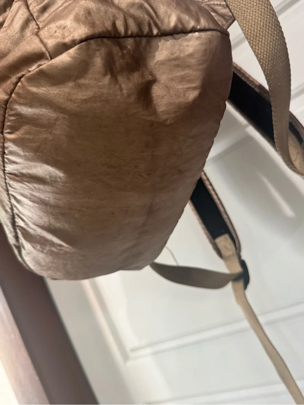 Kipling Metallic Bronze Everyday Backpack with Monkey Charm